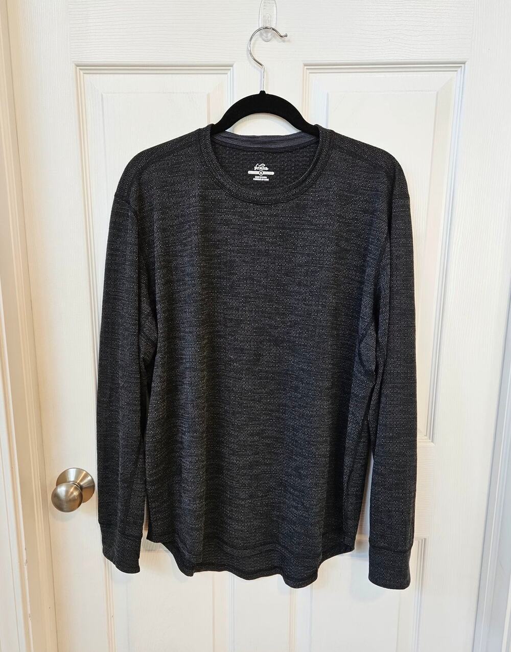 prAna Breathe Men's XL Long Sleeve Performance Shirt Gray Athletic Top